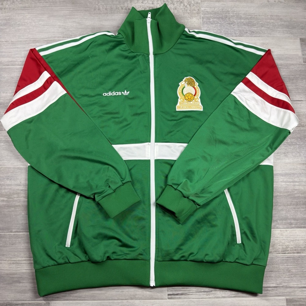 Adidas Men's Iconic 1986 Mexico Track Top Green JM1092 Size XL Soccer Futbol